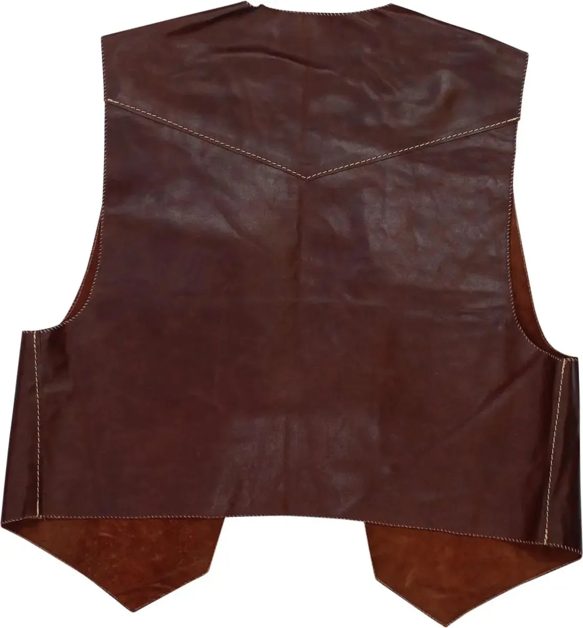 Brown Leather Sleeveless Vest | ThriftTale