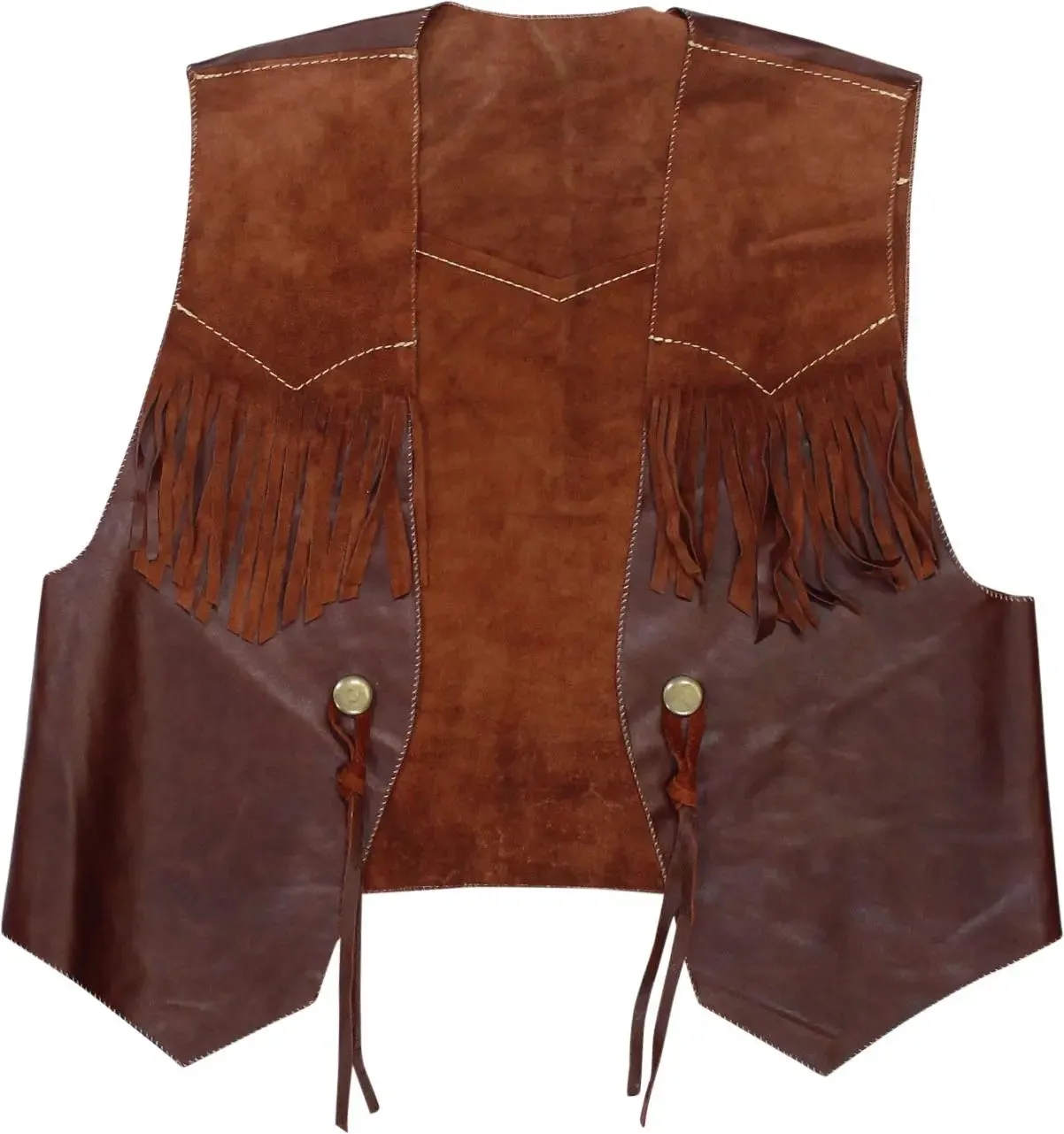 Brown Leather Sleeveless Vest | ThriftTale