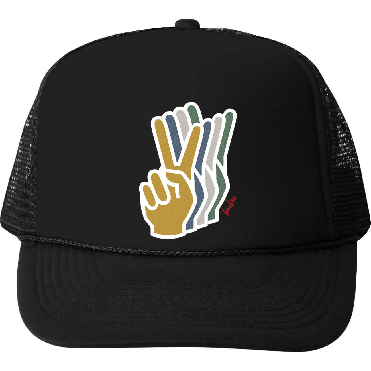 Bubu Peace Hand Hat, Black