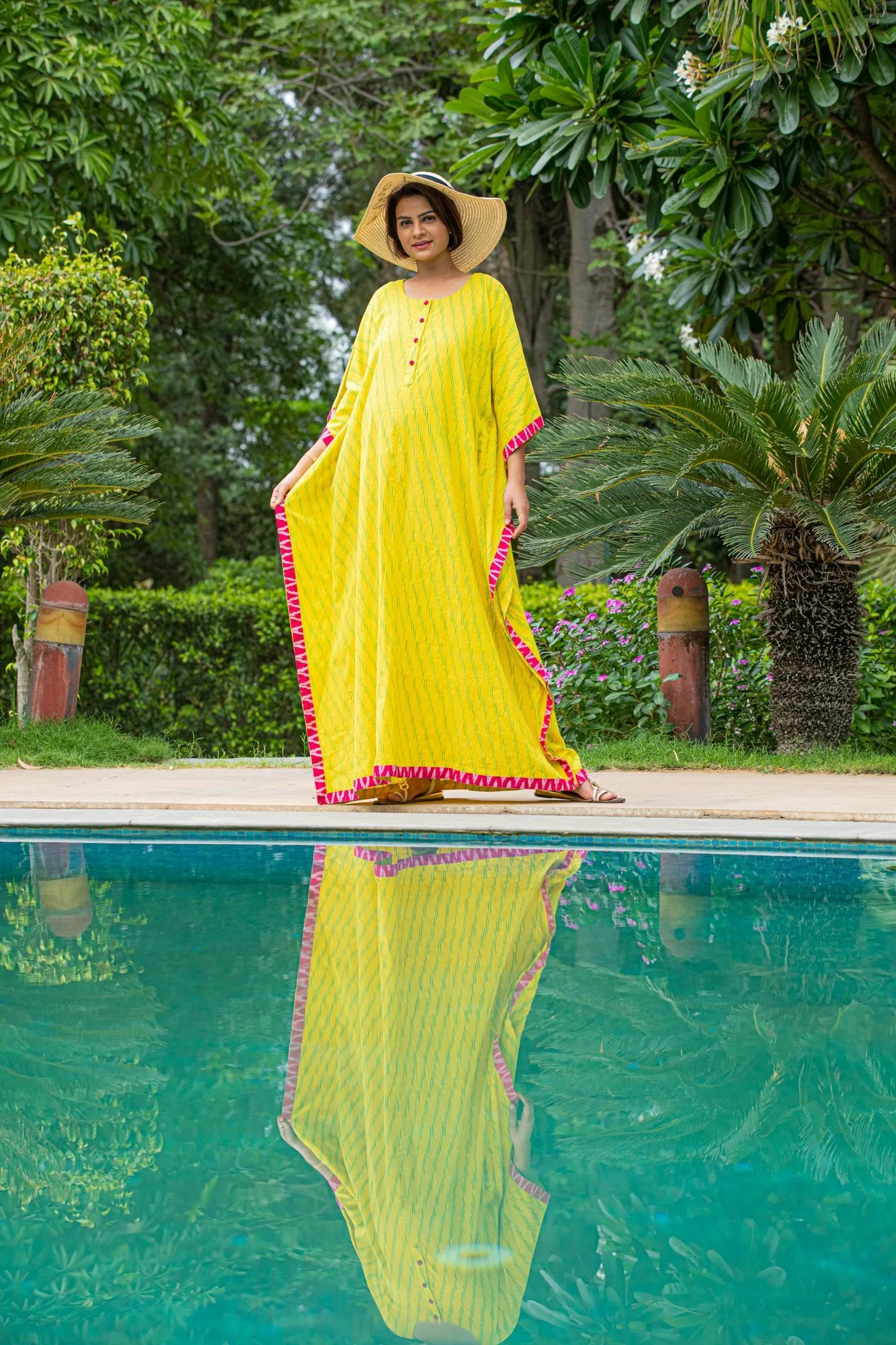 Canary Yellow Maternity & Nursing Kaftan Dress