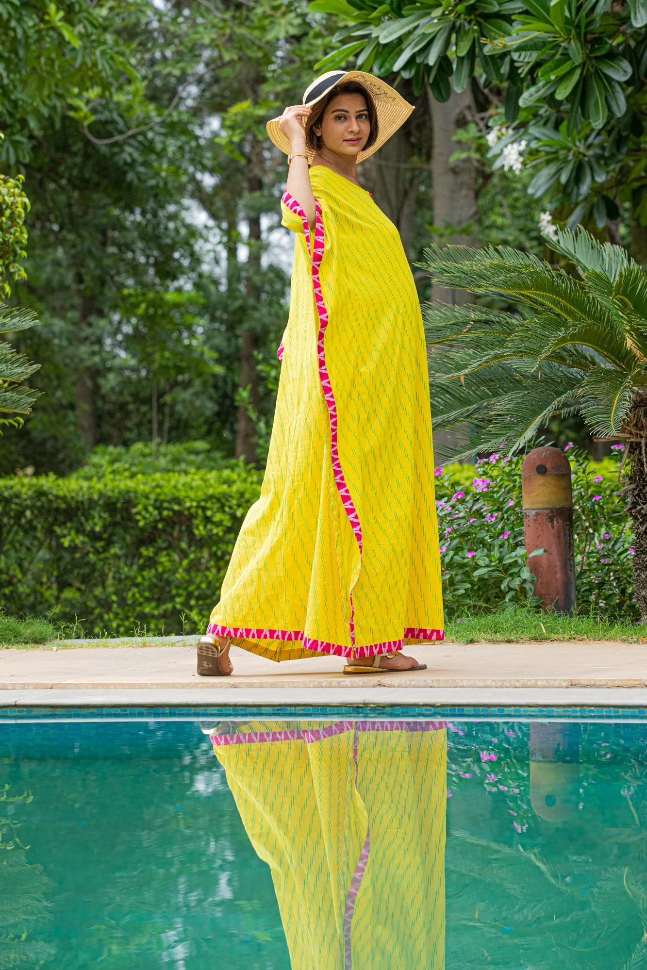 Canary Yellow Maternity & Nursing Kaftan Dress