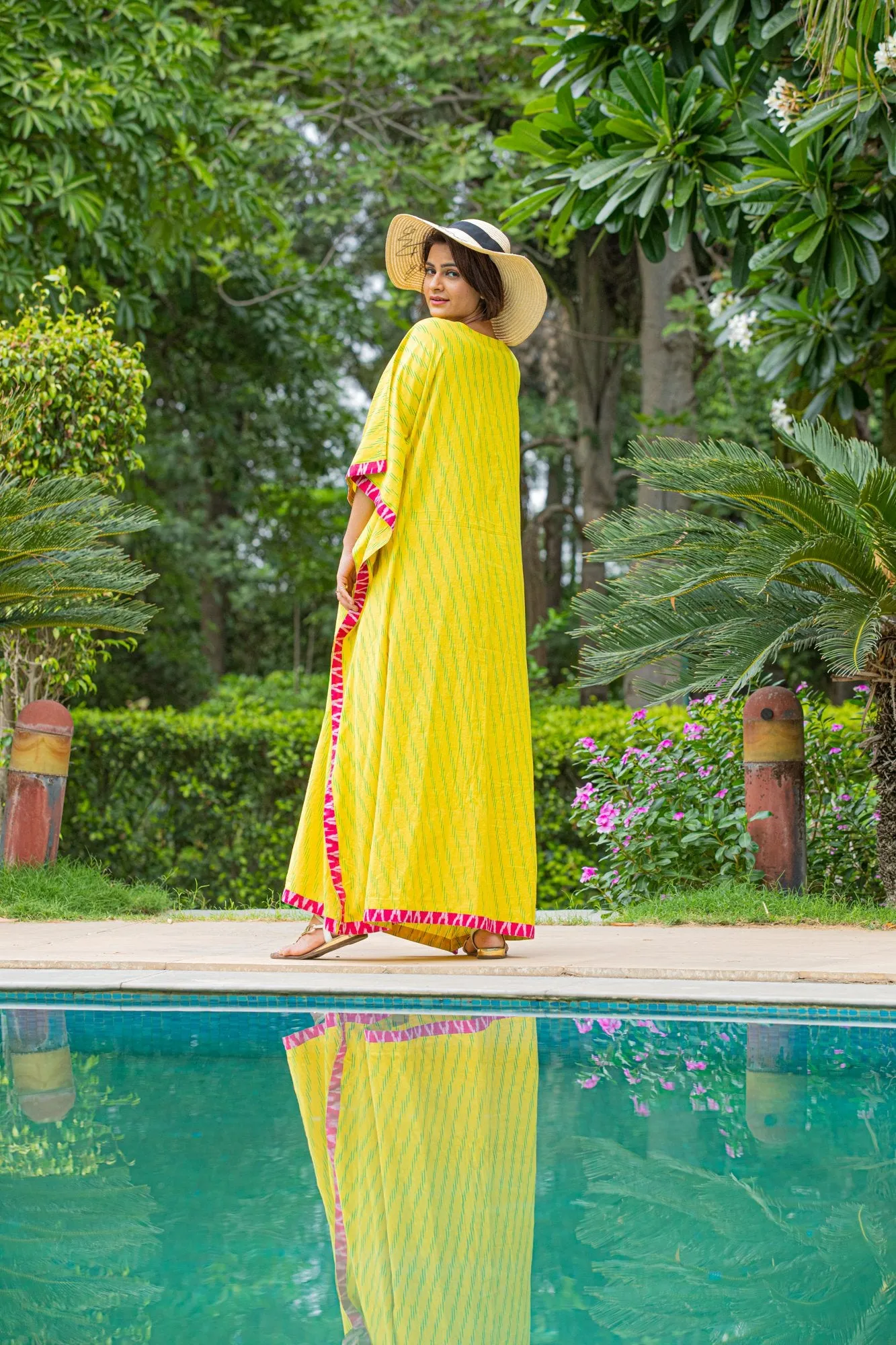 Canary Yellow Maternity & Nursing Kaftan Dress