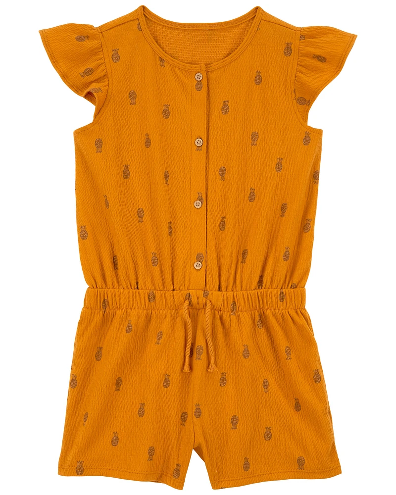 Carters Oshkosh Kid Flutter Pineapple Crinkle Jersey Romper