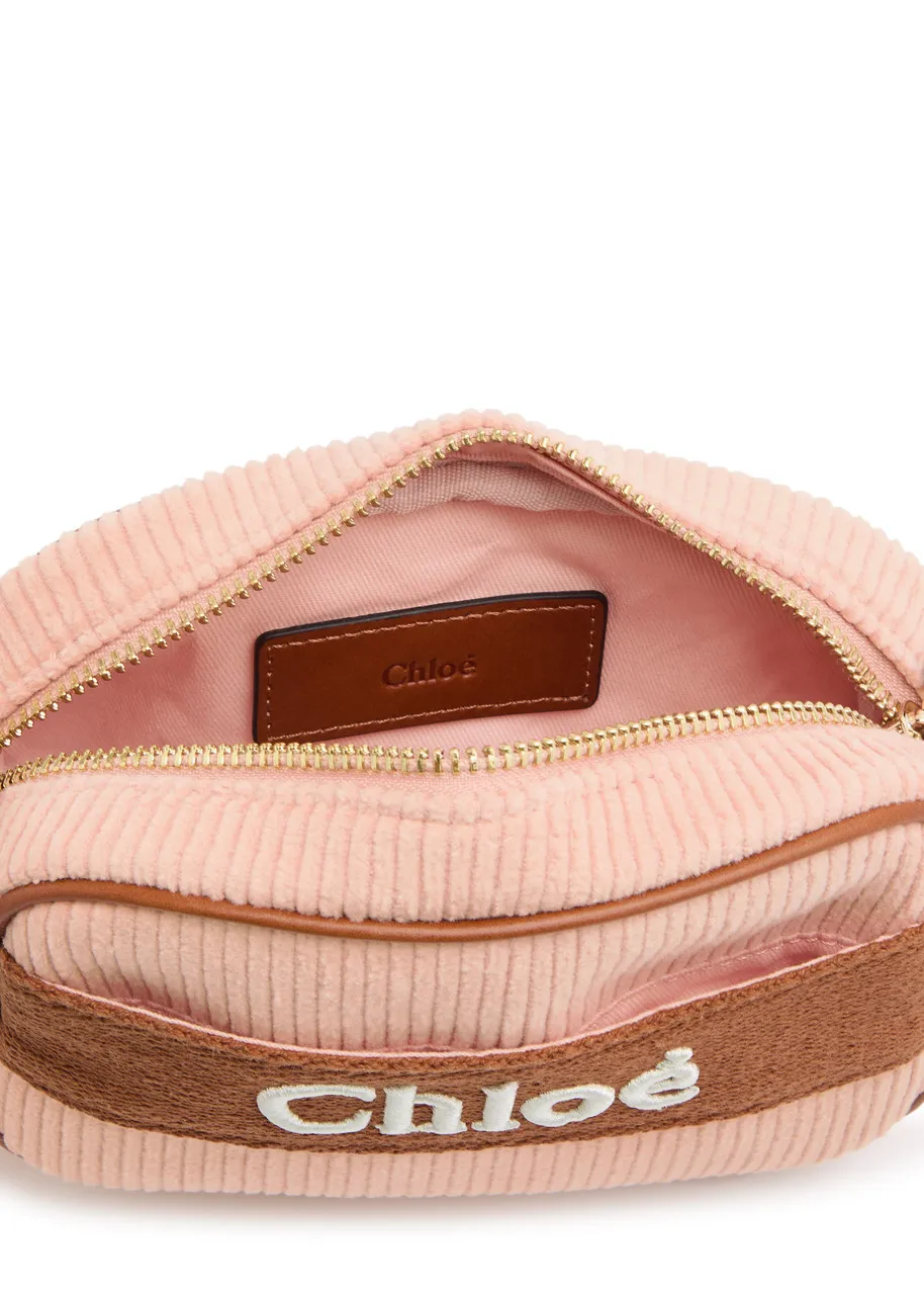 CHLOE KIDS Logo corduroy cross-body bag  -                         -                     -                