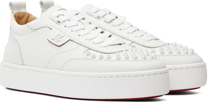 Christian Louboutin White Happyrui Spikes Sneakers