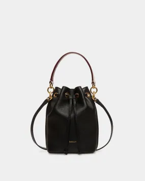 Code Mini Bucket Bag in Black Leather 