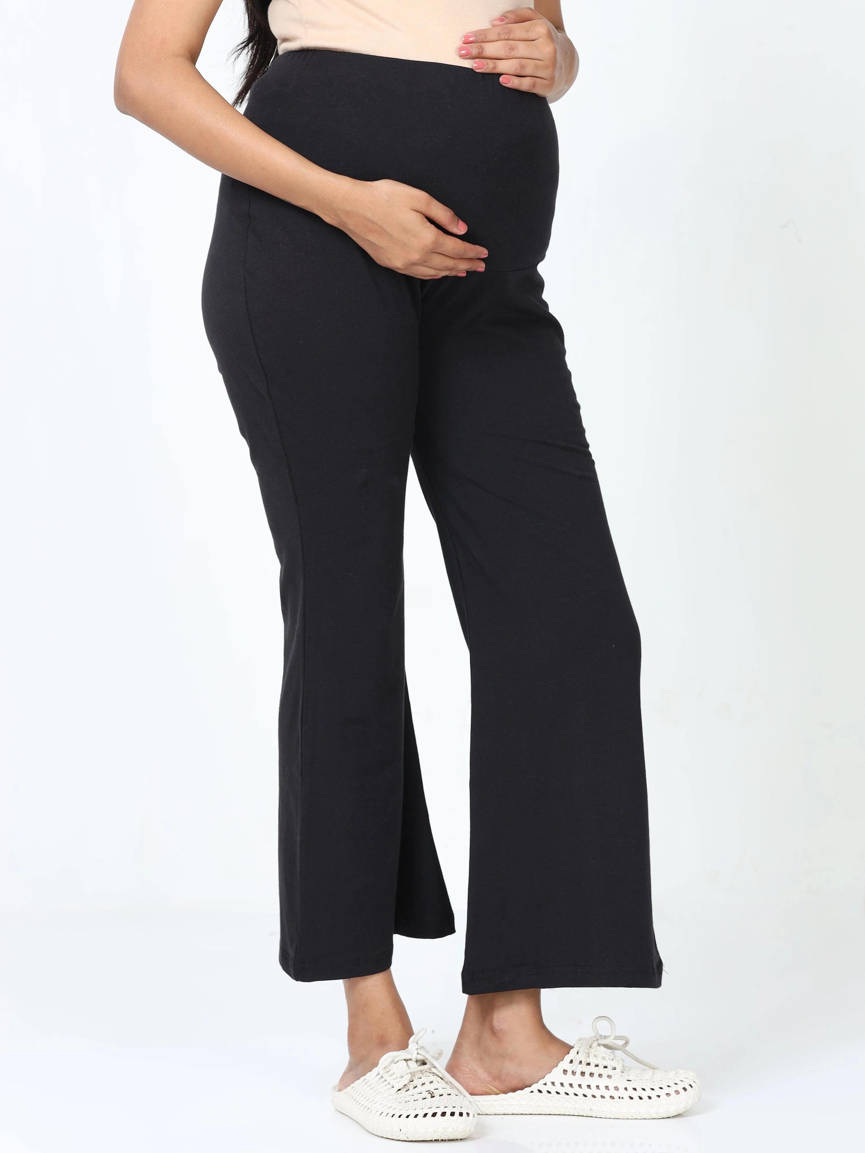 Cotton Maternity Black Plazo