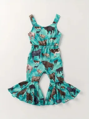 Cow Floral Romper