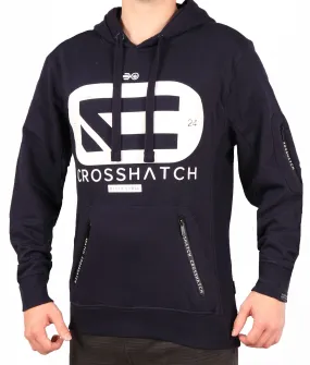 Crosshatch Netlock Overhead Logo Hoodie Navy