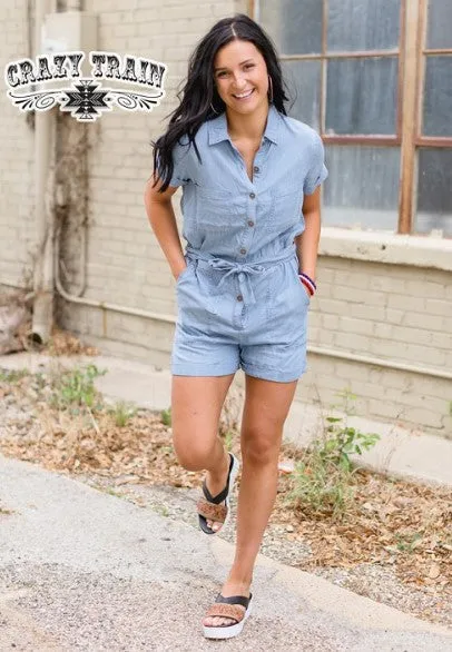 Daisey Denim Romper (Medium)