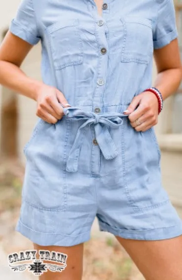 Daisey Denim Romper (Medium)