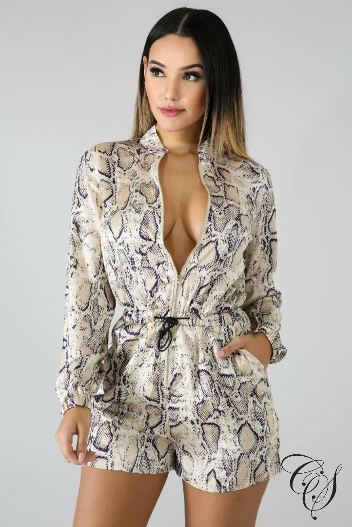 Dana Snake Silky Romper