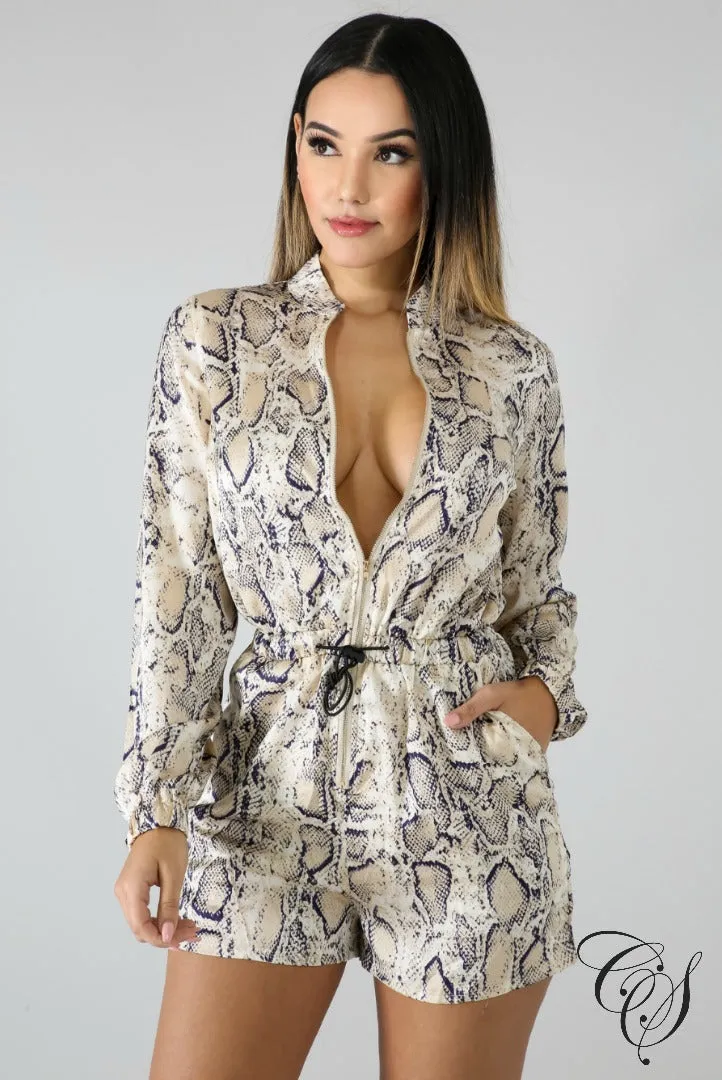 Dana Snake Silky Romper