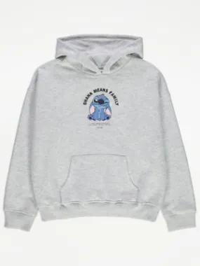 Disney Lilo & Stitch Grey Marl Slogan Hoodie | Kids | George at ASDA