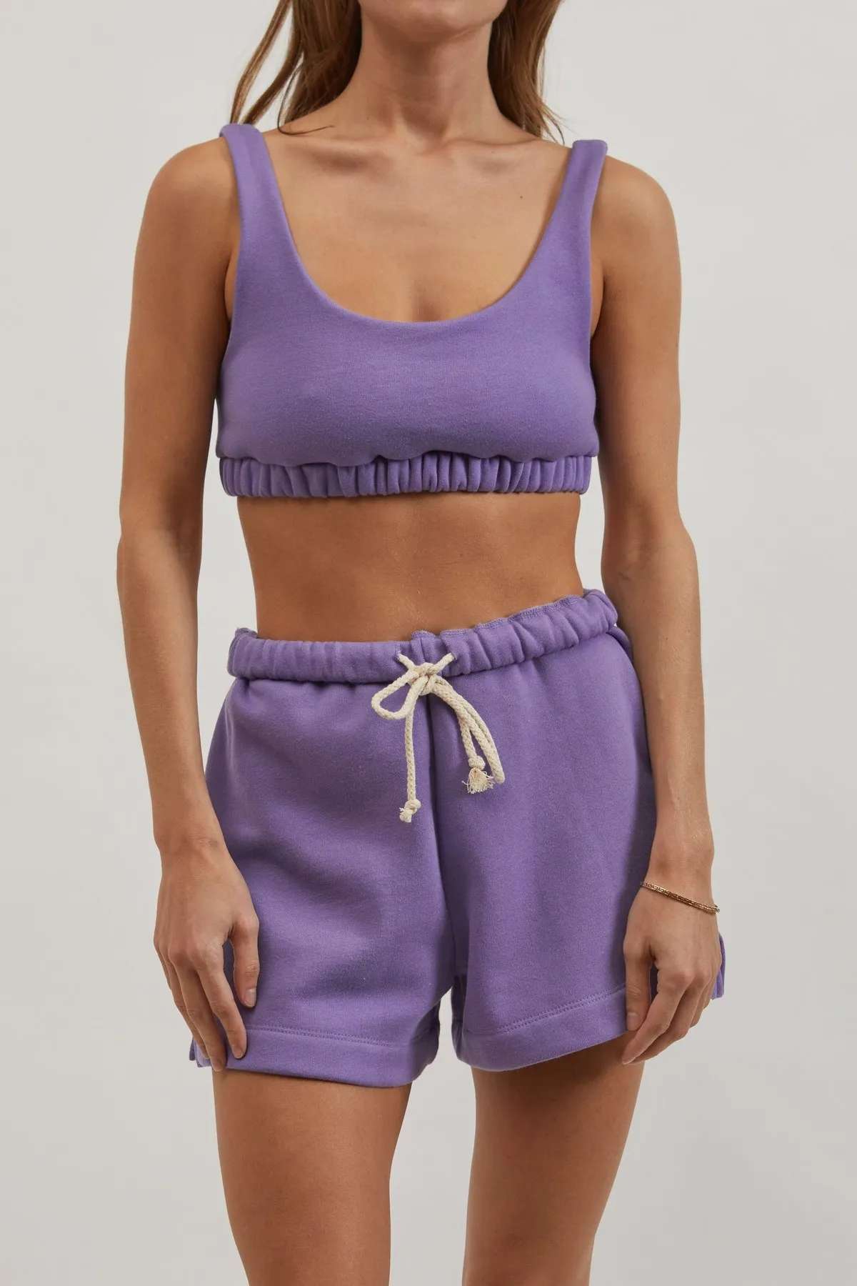 DONNI eco-fleece sporty bra-Purple