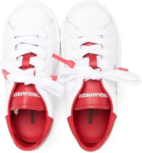 DSQUARED2 KIDS logo-print two-tone sneakers White