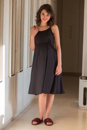 Elegant Black Maternity Night Dress