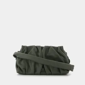 Elleme  Vague Bag in Green Leather with White Stitching