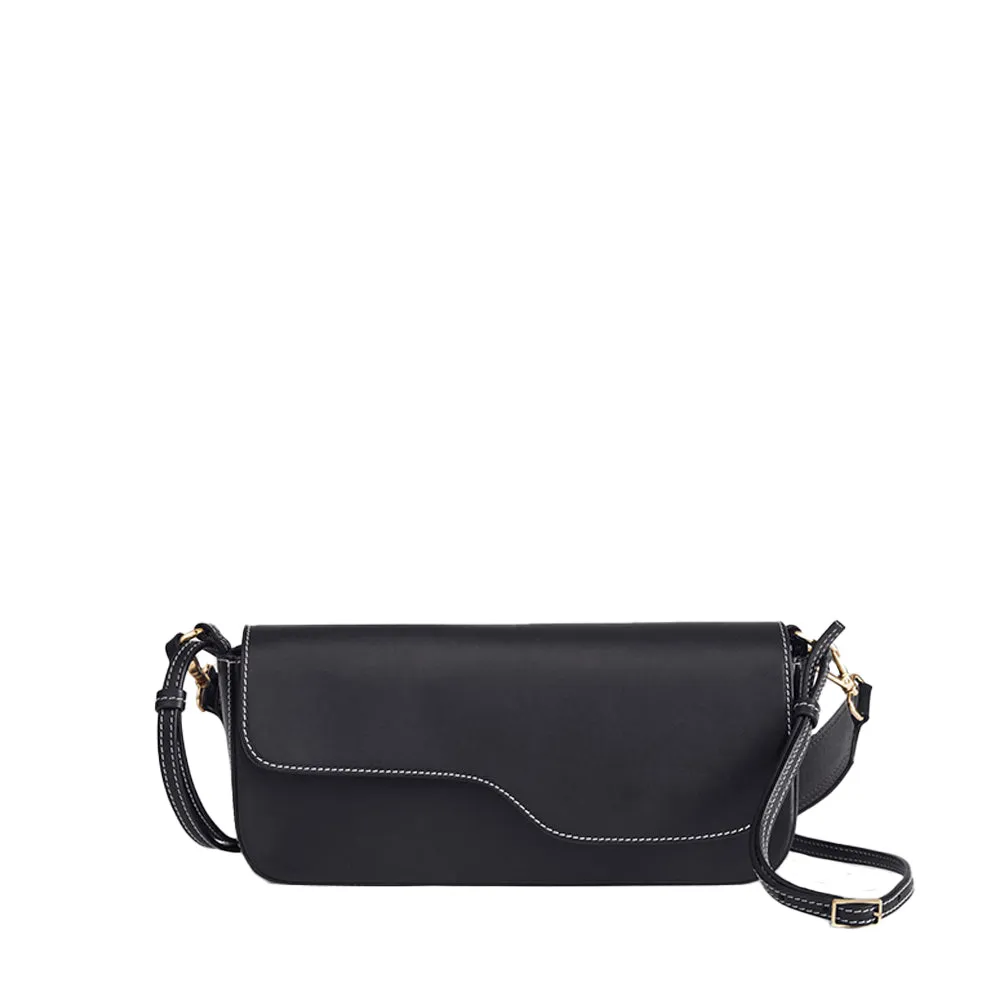 Ercolano Black Leather Shoulder Bag