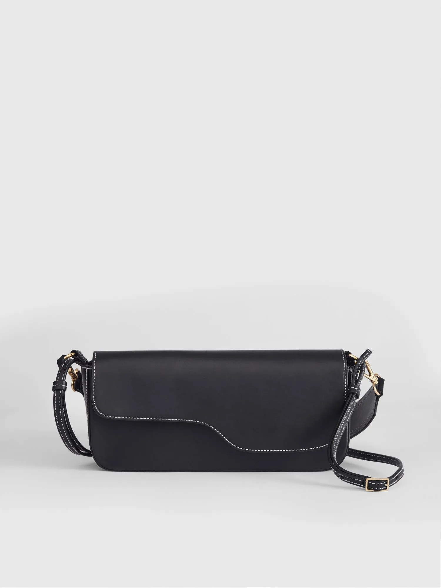 Ercolano Black Leather Shoulder Bag