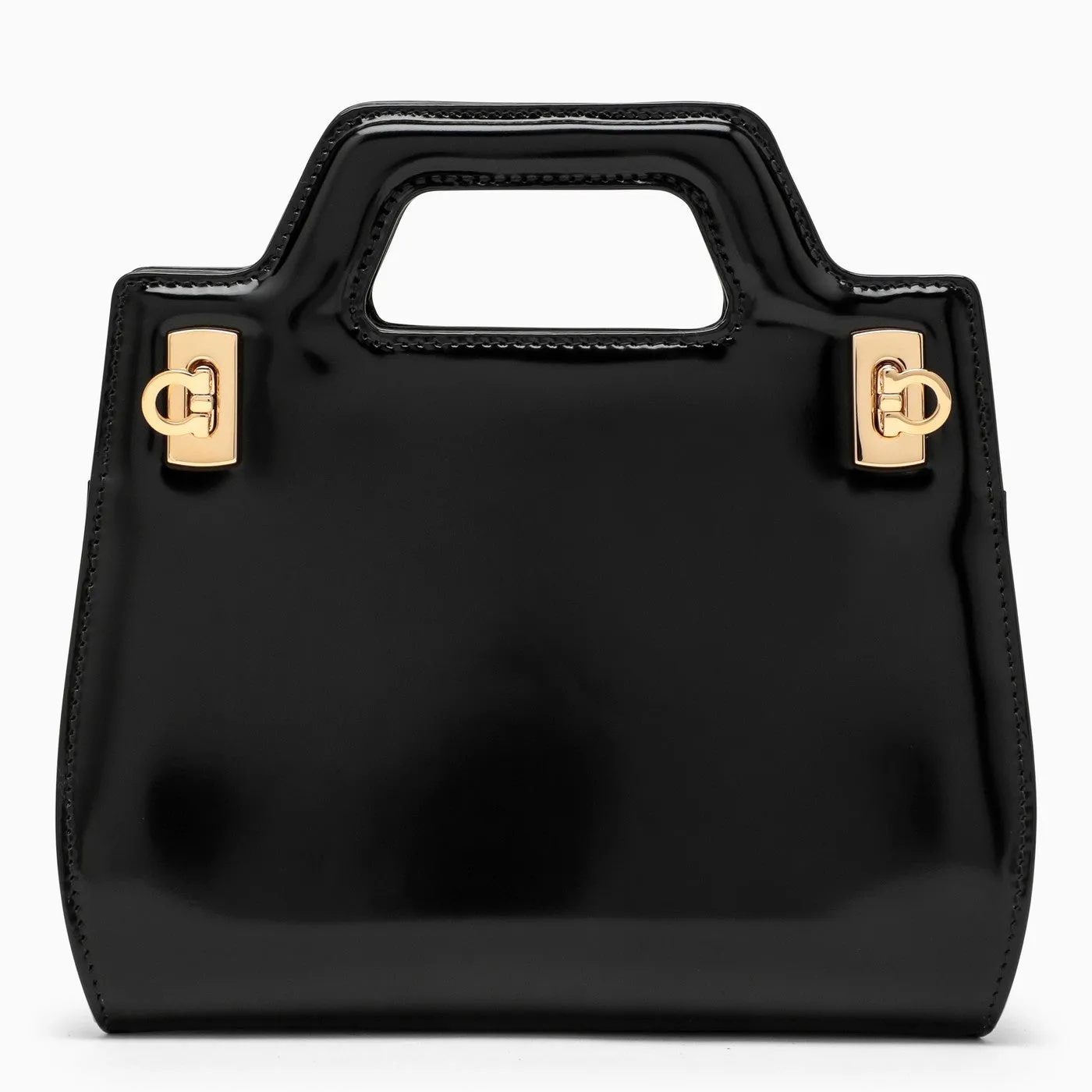 Ferragamo    Ferragamo Black Leather Wanda Bag