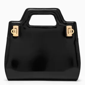 Ferragamo    Ferragamo Black Leather Wanda Bag