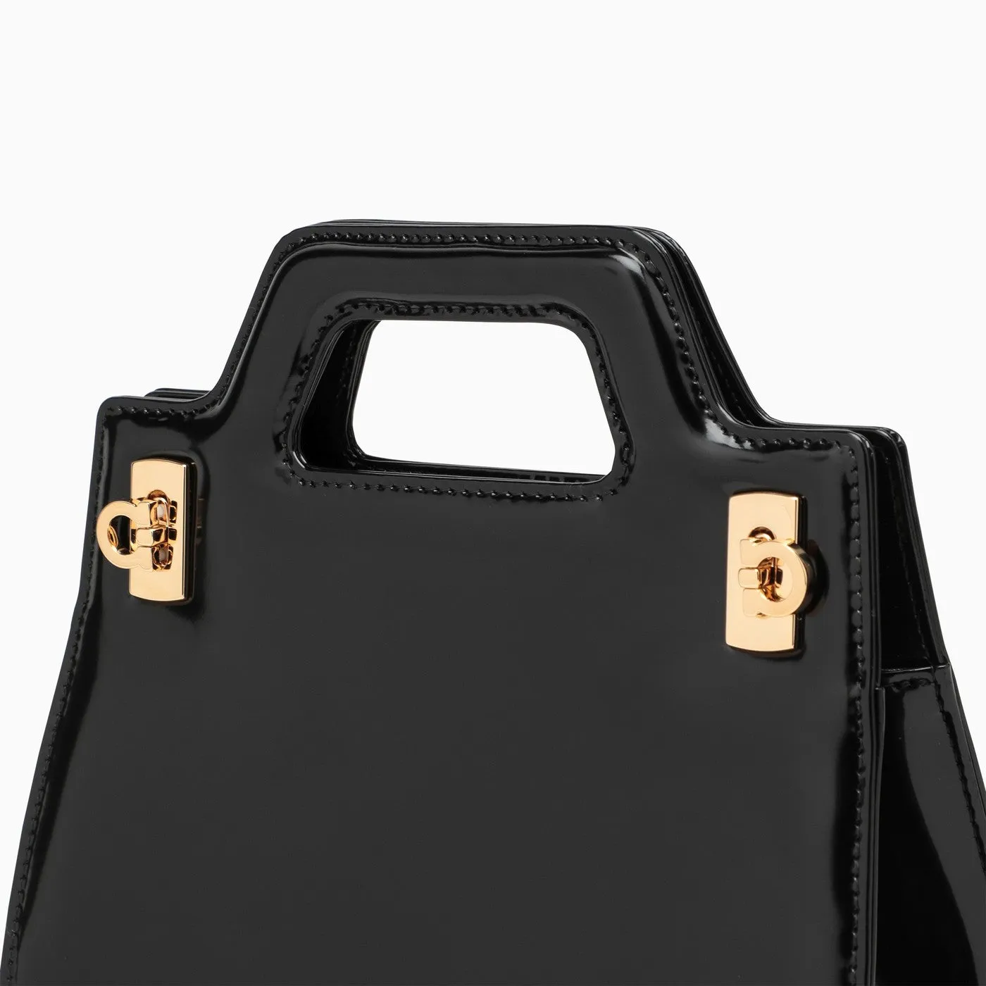 Ferragamo    Ferragamo Black Leather Wanda Bag