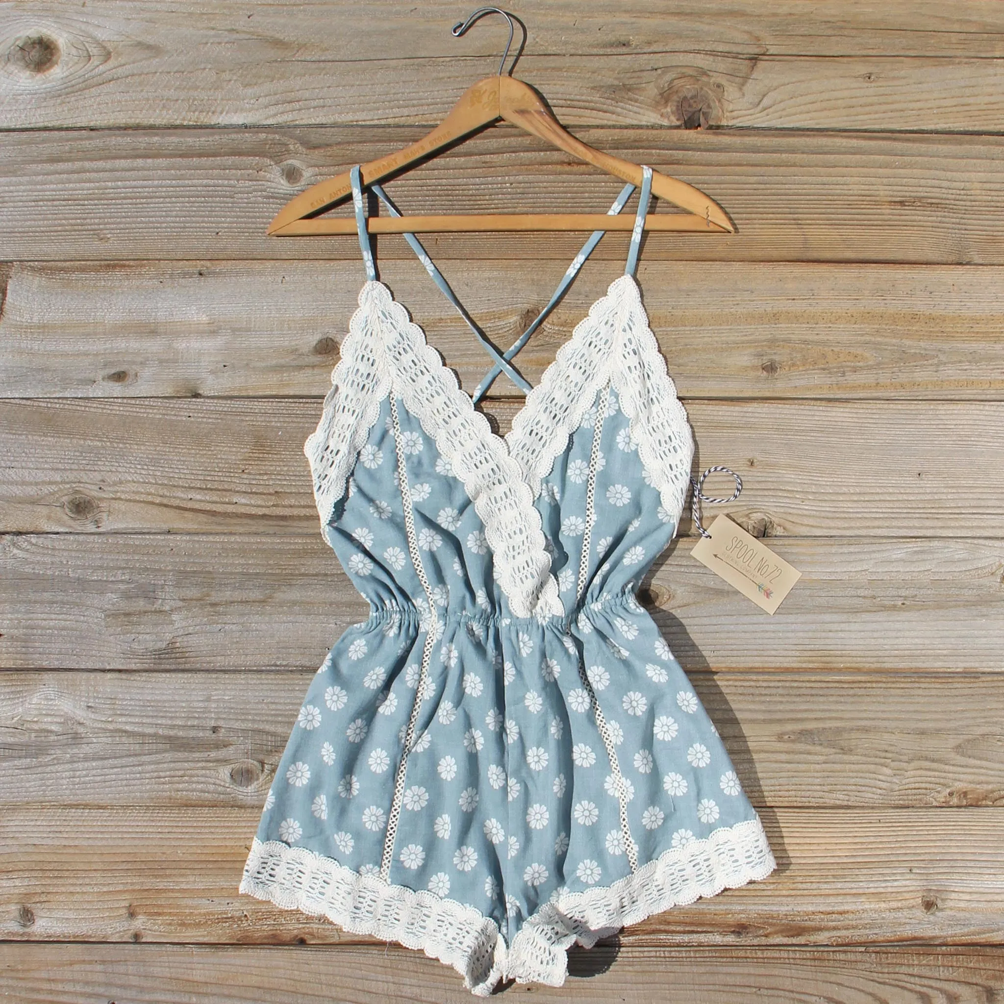 Flower Child Lace Romper in Sage