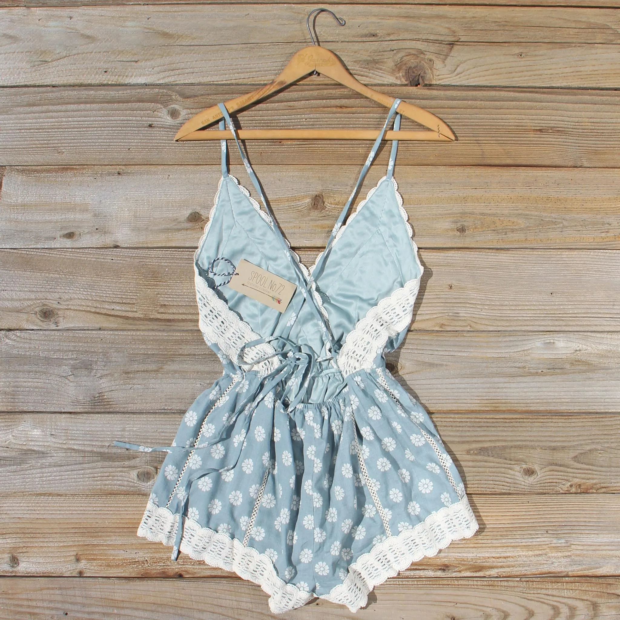 Flower Child Lace Romper in Sage