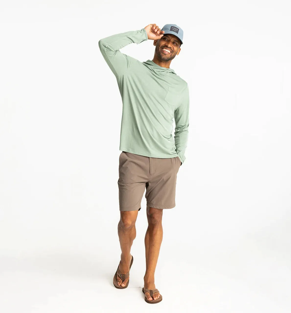 Free Fly Men's Bamboo Lightweight Hoodie: Palm Green 