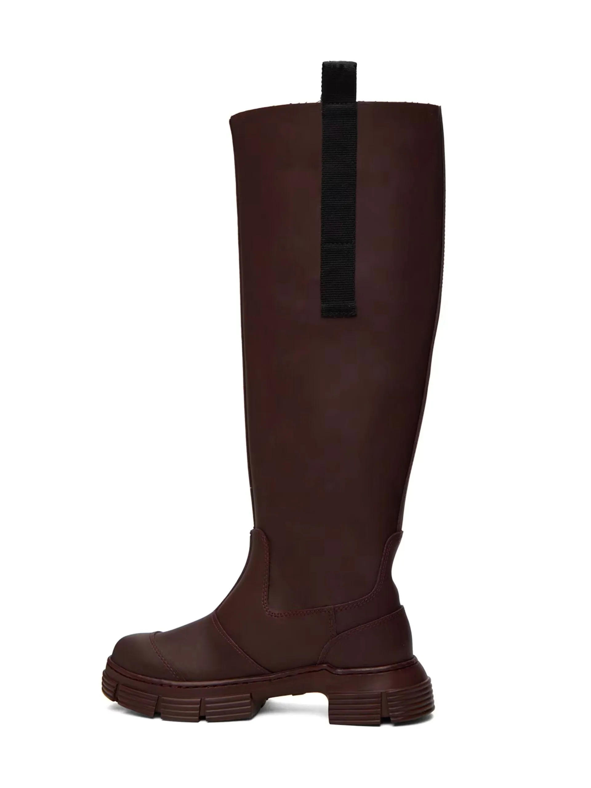 GANNI   Recycled Rubber Country Boot / Burgundy