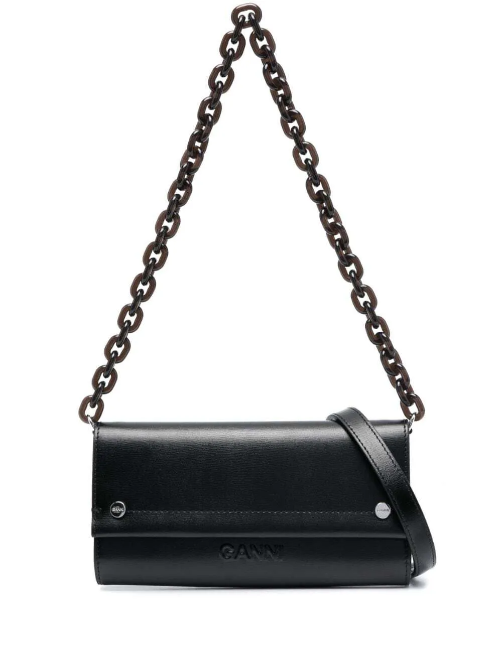 GANNI small Banner shoulder bag - Black