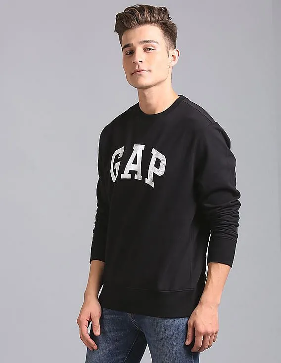 GAP Men Black Logo Fleece Sweatshirt