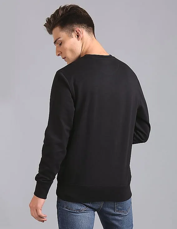 GAP Men Black Logo Fleece Sweatshirt