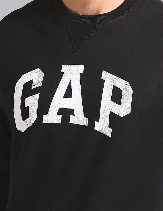 GAP Men Black Logo Fleece Sweatshirt