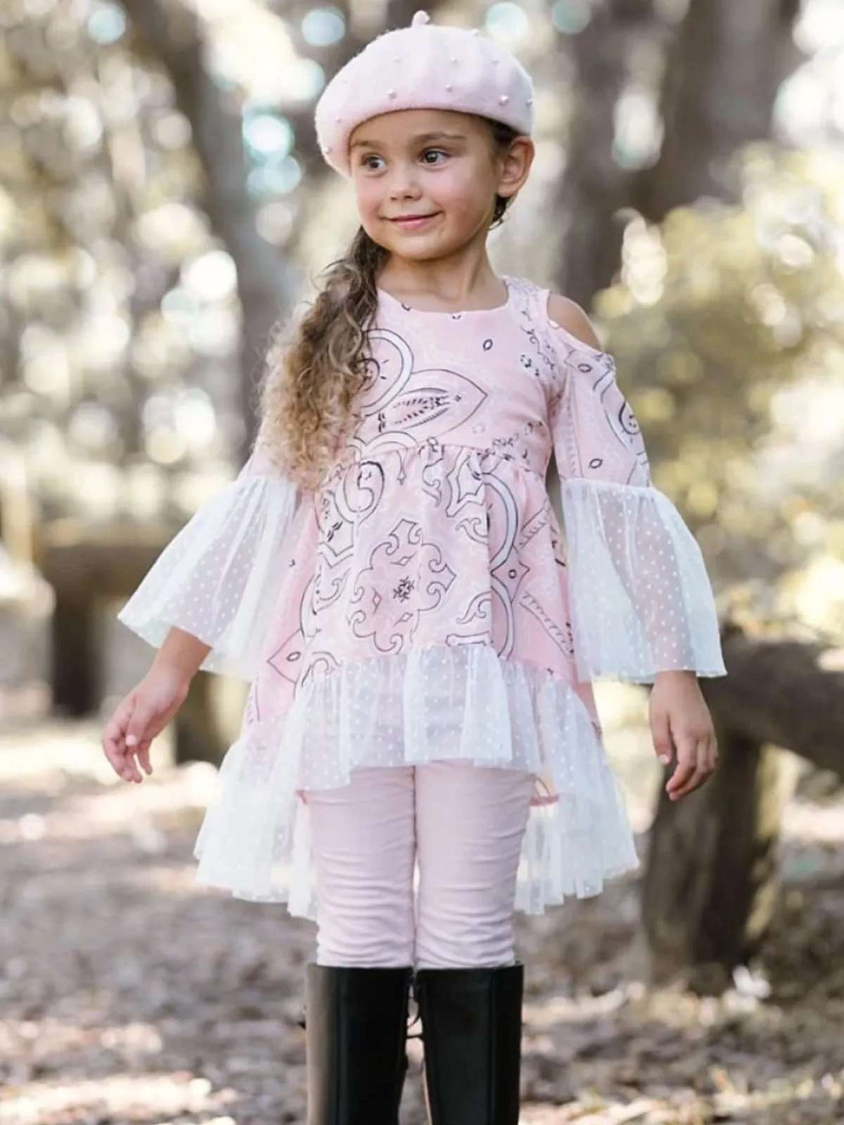 Girls Pink Paisley Boho Tunic