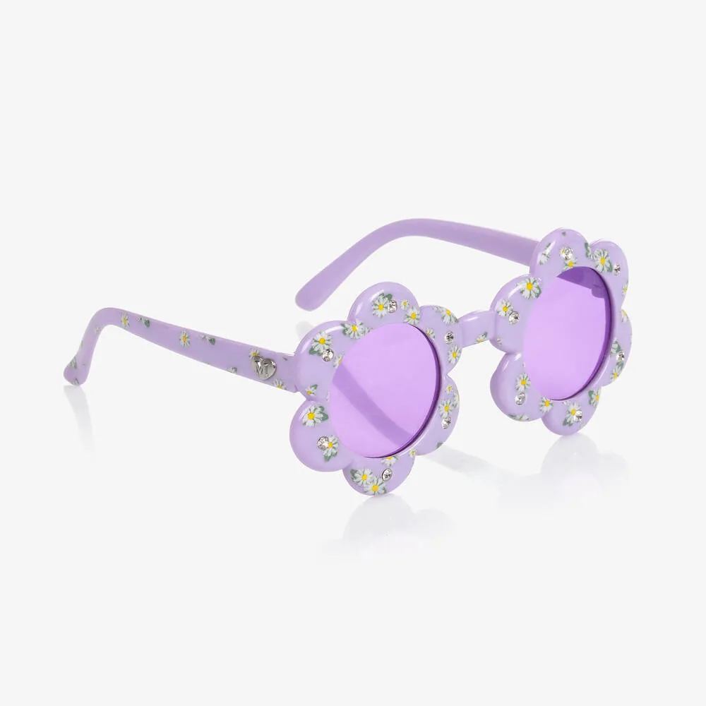 Girls Purple Flower Sunglasses 