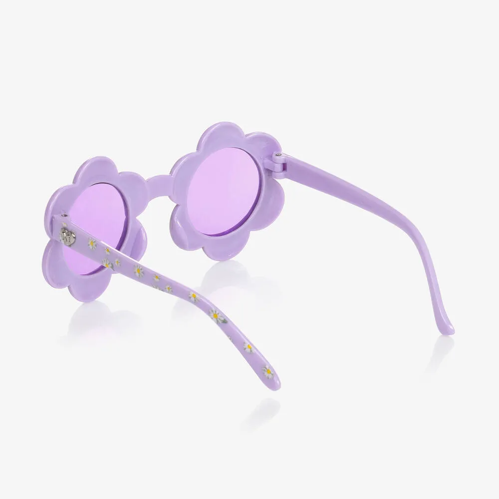 Girls Purple Flower Sunglasses 