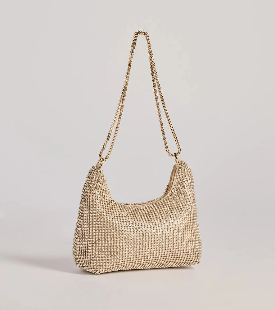 Glamour Girlie Rhinestone Mesh Shoulder Bag