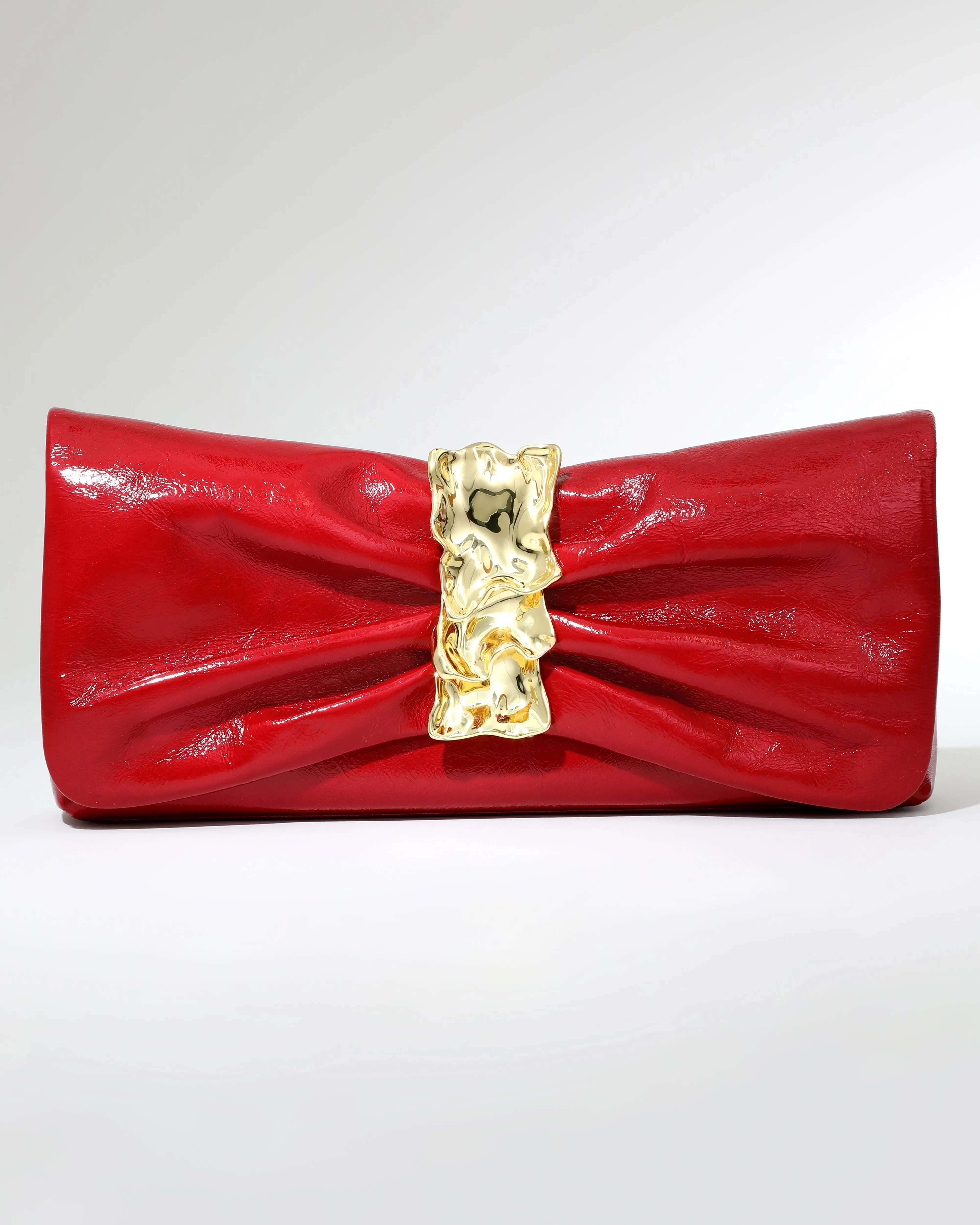 Gold Ribbon Convertible Shoulder Bag- Rouge