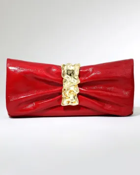 Gold Ribbon Convertible Shoulder Bag- Rouge