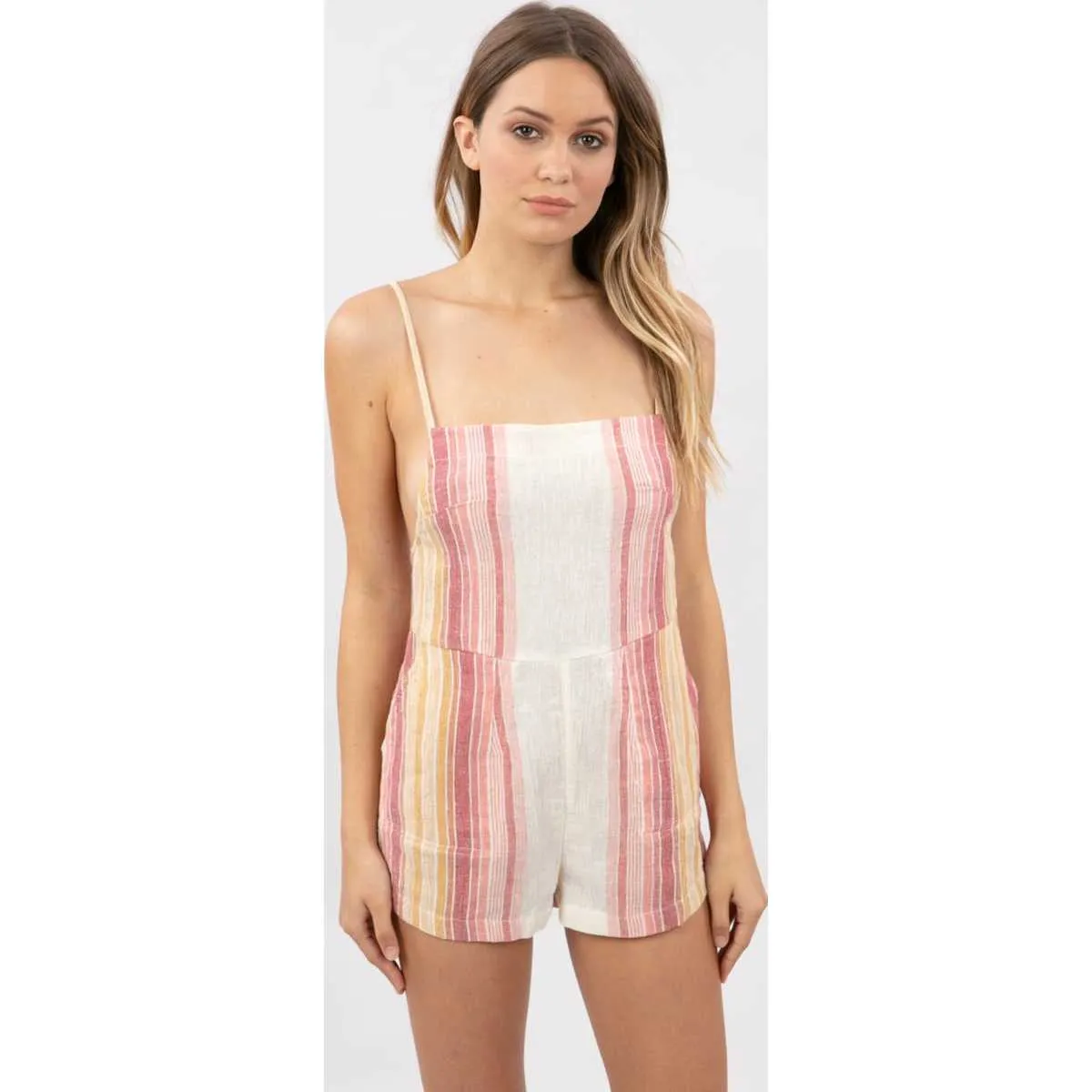 Golden Days Stripe Romper in Bone