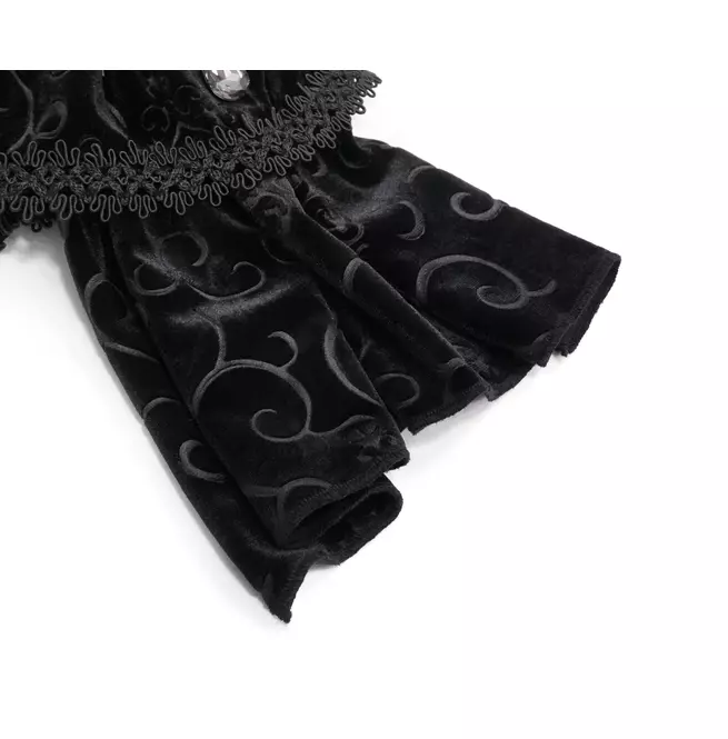 Gothic Women's Embroidered Jacquard Ruffled Necktie