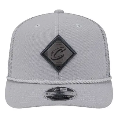 Gray Leather Patch Trucker Hat