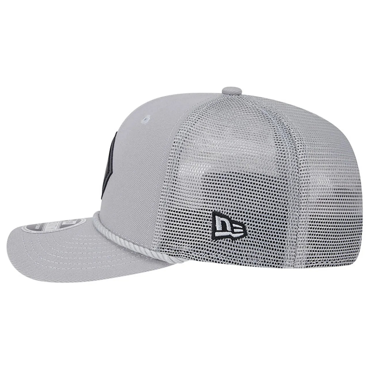 Gray Leather Patch Trucker Hat