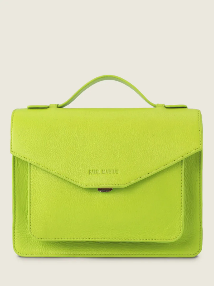 Green Leather Cross-body Bag for Women - Simone Sorbet Apple | PAUL MARIUS