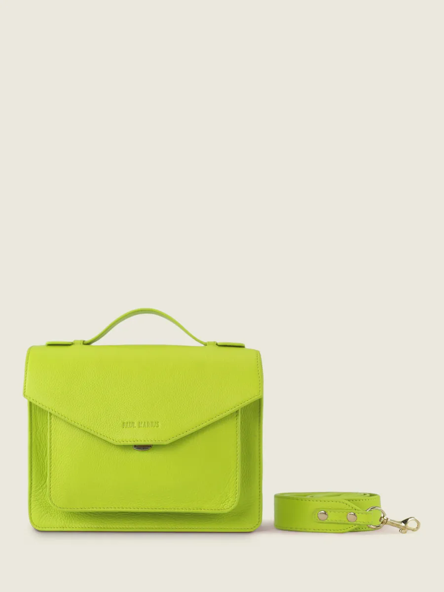 Green Leather Cross-body Bag for Women - Simone Sorbet Apple | PAUL MARIUS