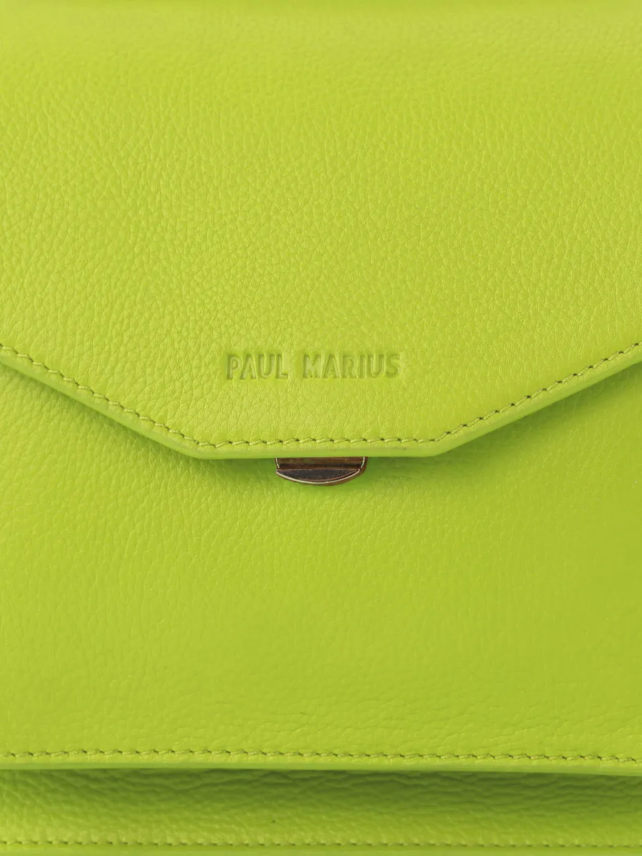 Green Leather Cross-body Bag for Women - Simone Sorbet Apple | PAUL MARIUS