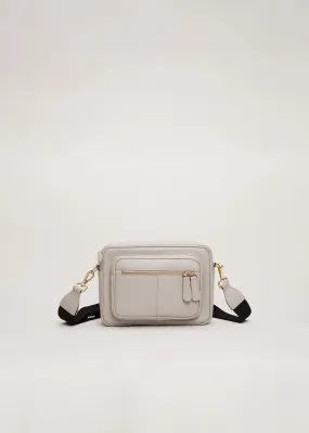 Grey Leather Cross Body Bag