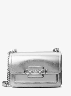 Heather Large Metallic Leather Shoulder Bag